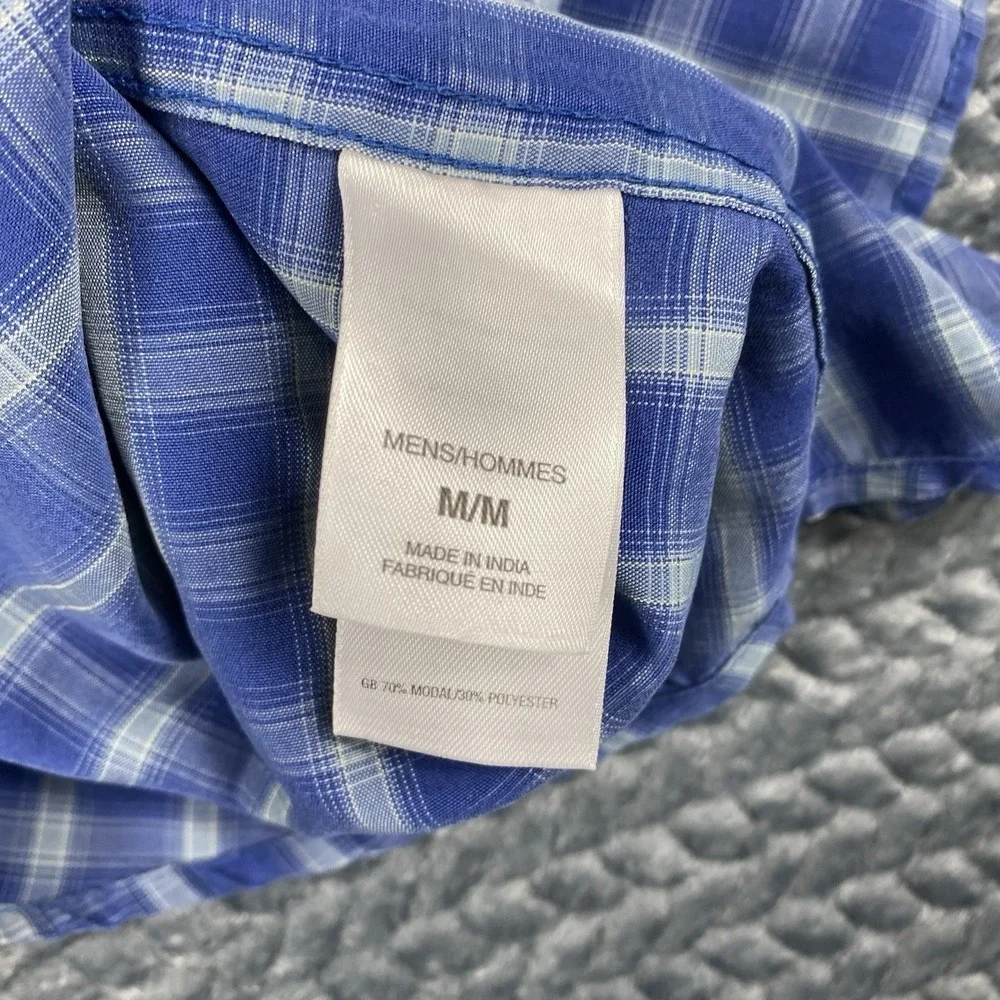 The North Face Shirt Mens M Blue Plaid Long Sleeve Button Up Vented Hiking